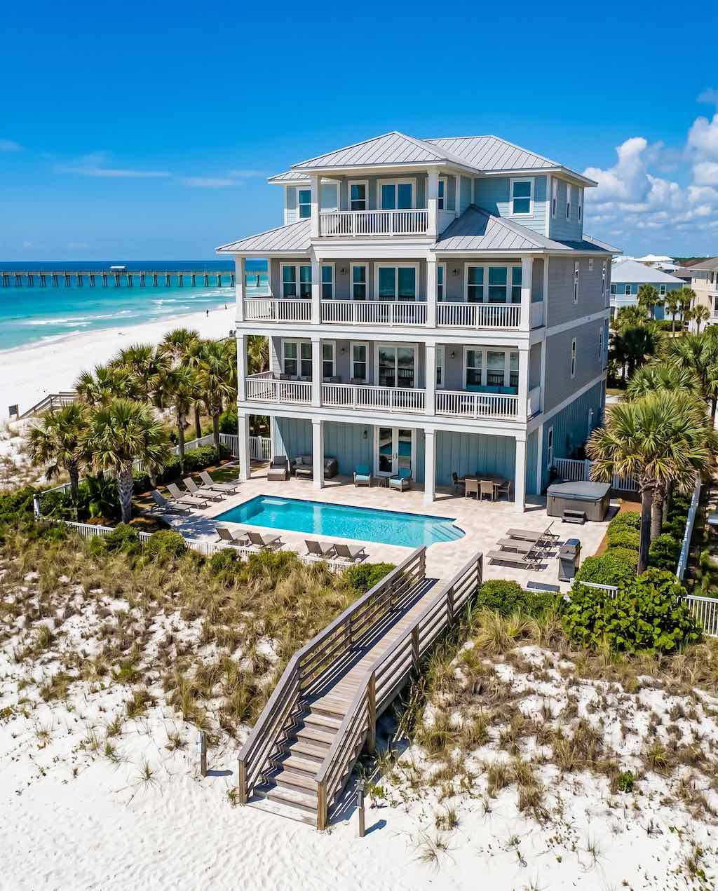 Large beachfront vacation rental in Gulf Shores with private pool and ocean view