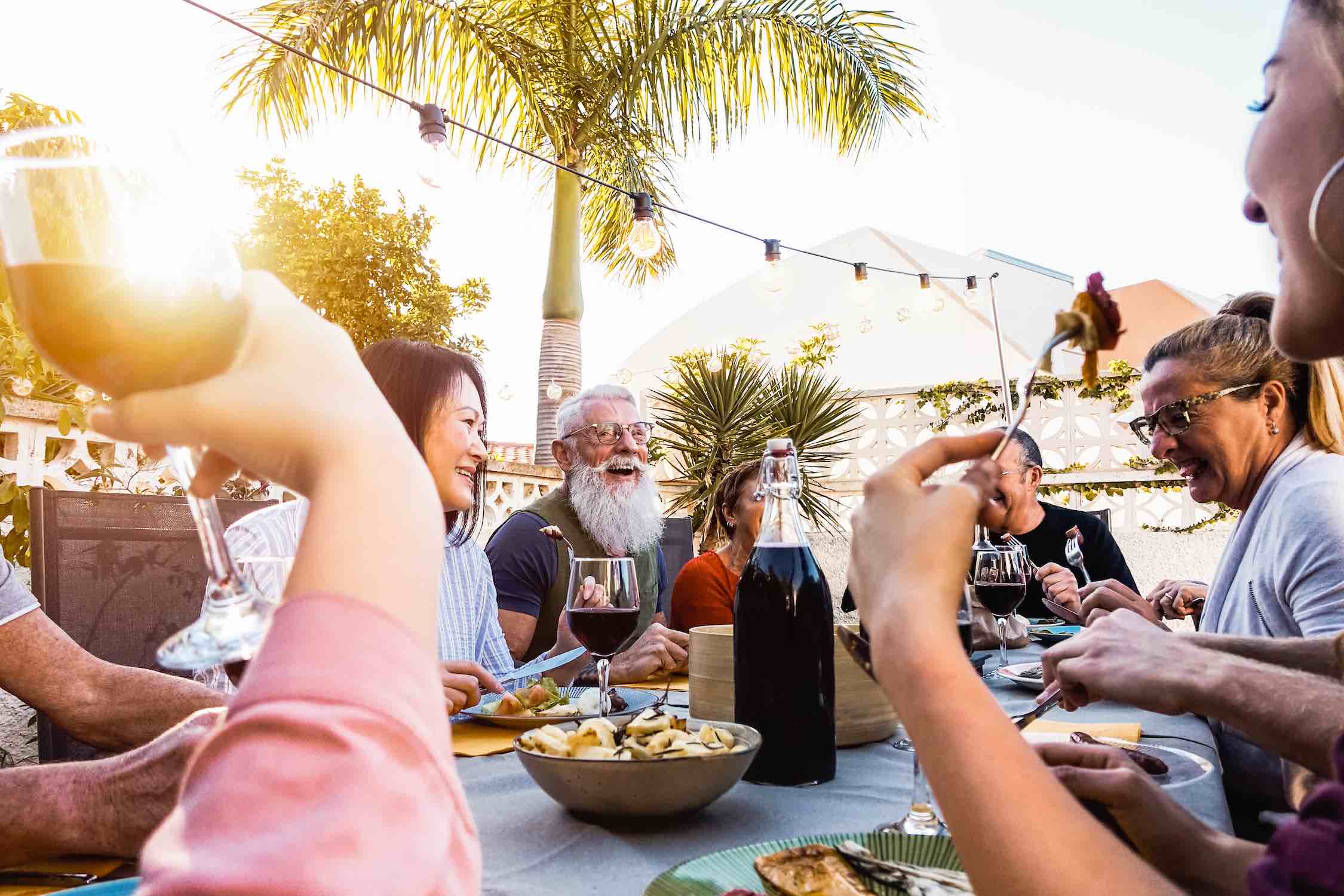 Group seafood dinner in Florida