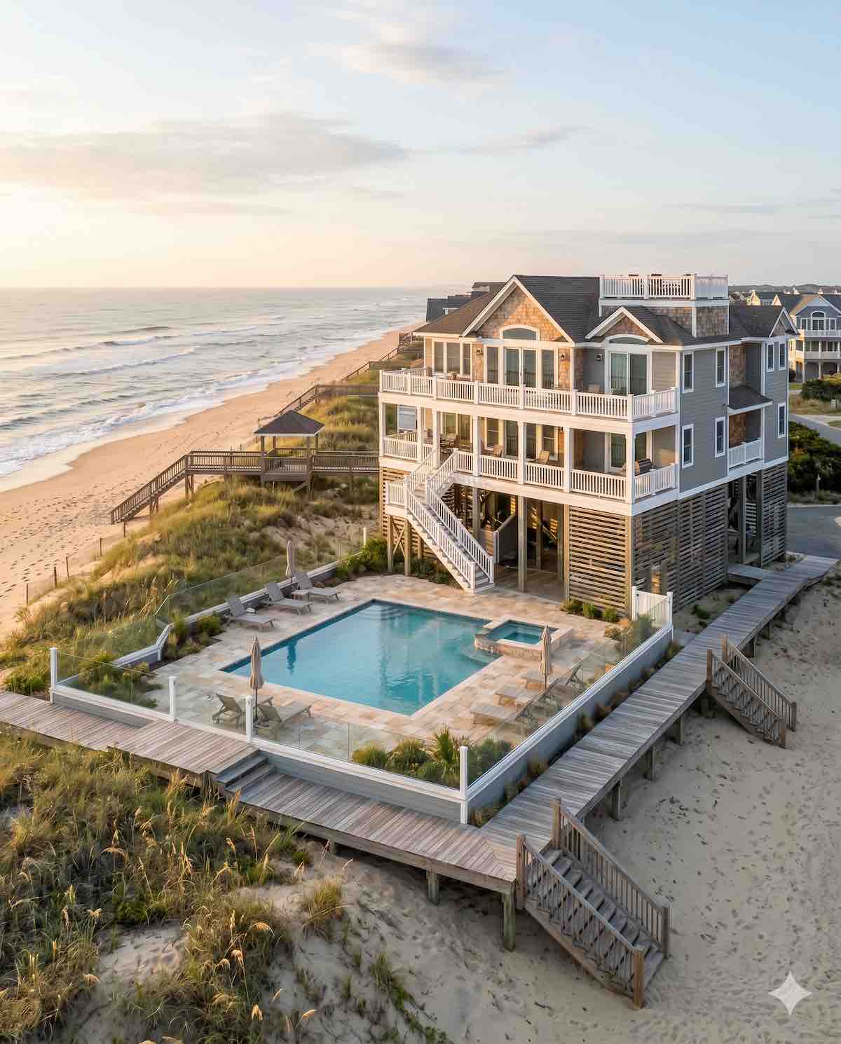 Large Outer Banks beach house with ocean views and private pool