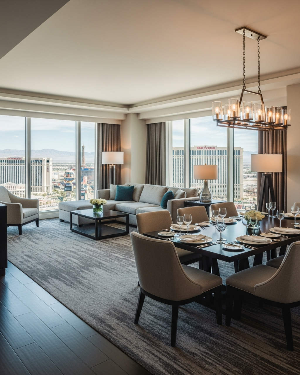 Las Vegas resort suite configured for group reunion hospitality