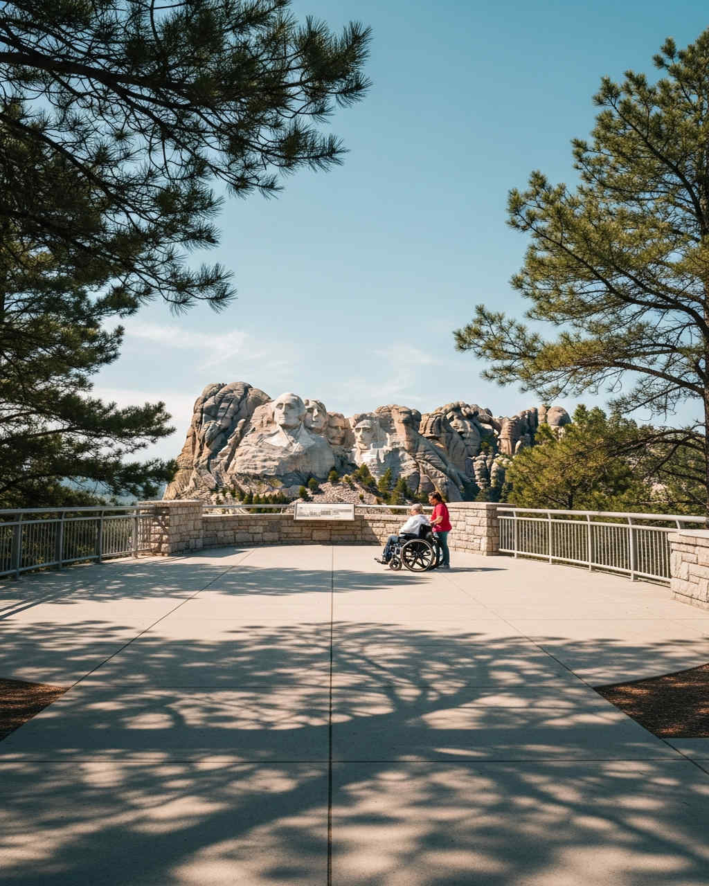 Wheelchair-accessible viewing terrace at Mount Rushmore National Memorial