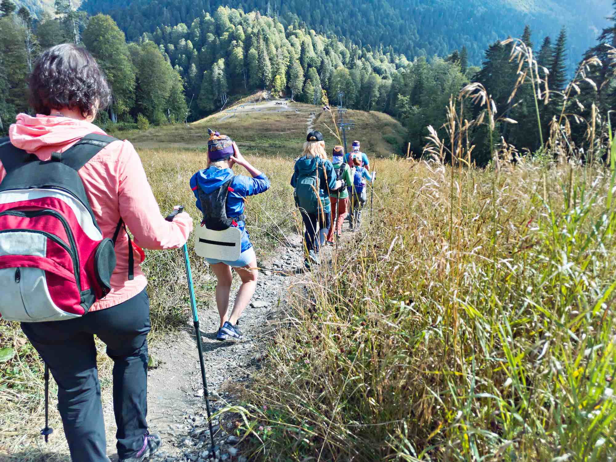 Paved accessible nature trail through the Great Smoky Mountains with family members of all ages