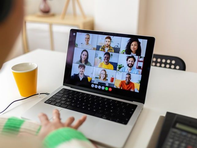 Friends chatting on a video call